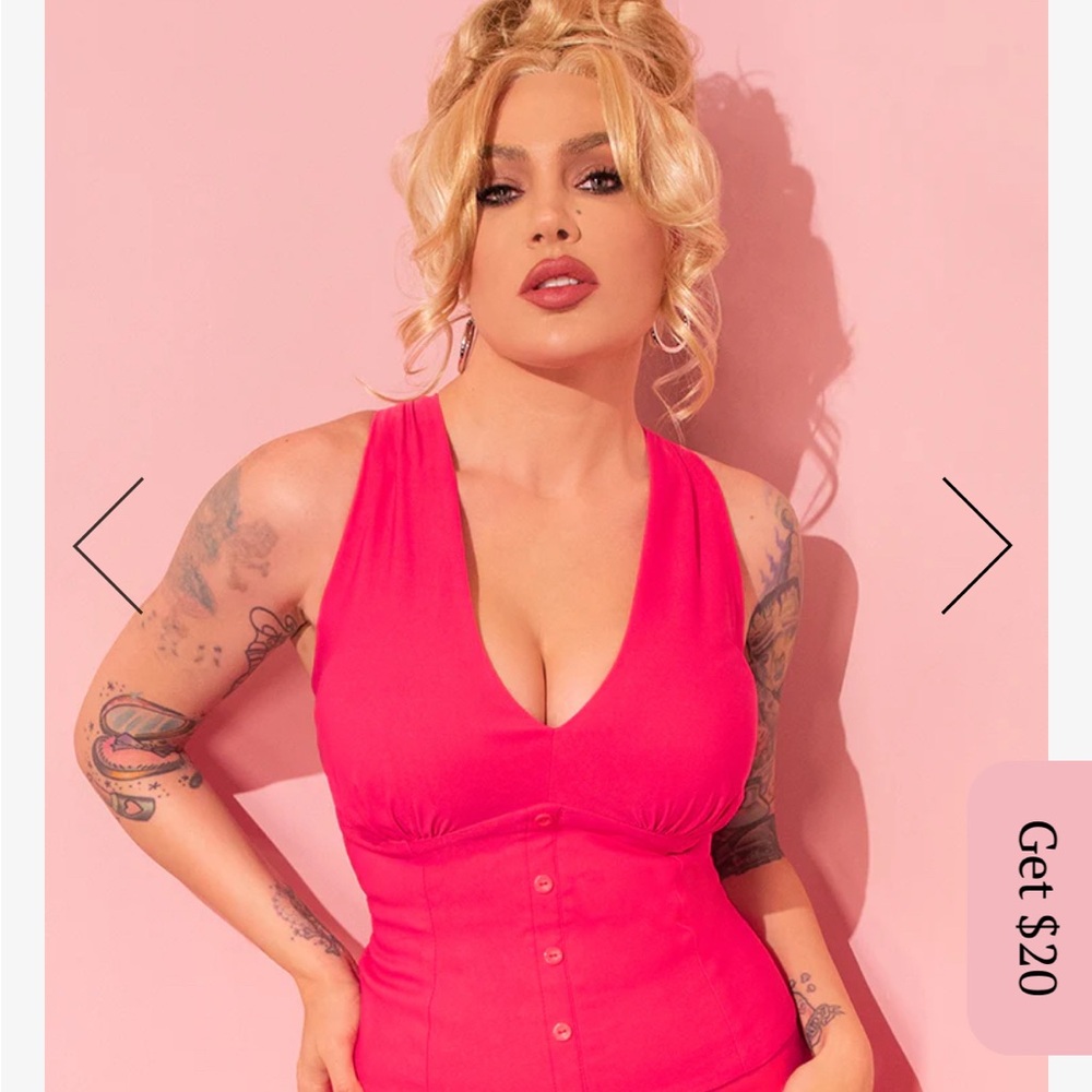 Vixen by Micheline Pitt True Romance top in Candy Pink